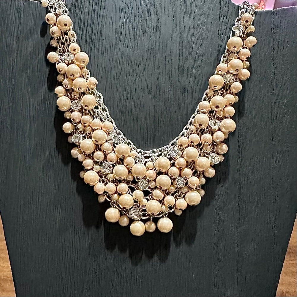 Ivory Faux Pearl Collar-Style Necklace
